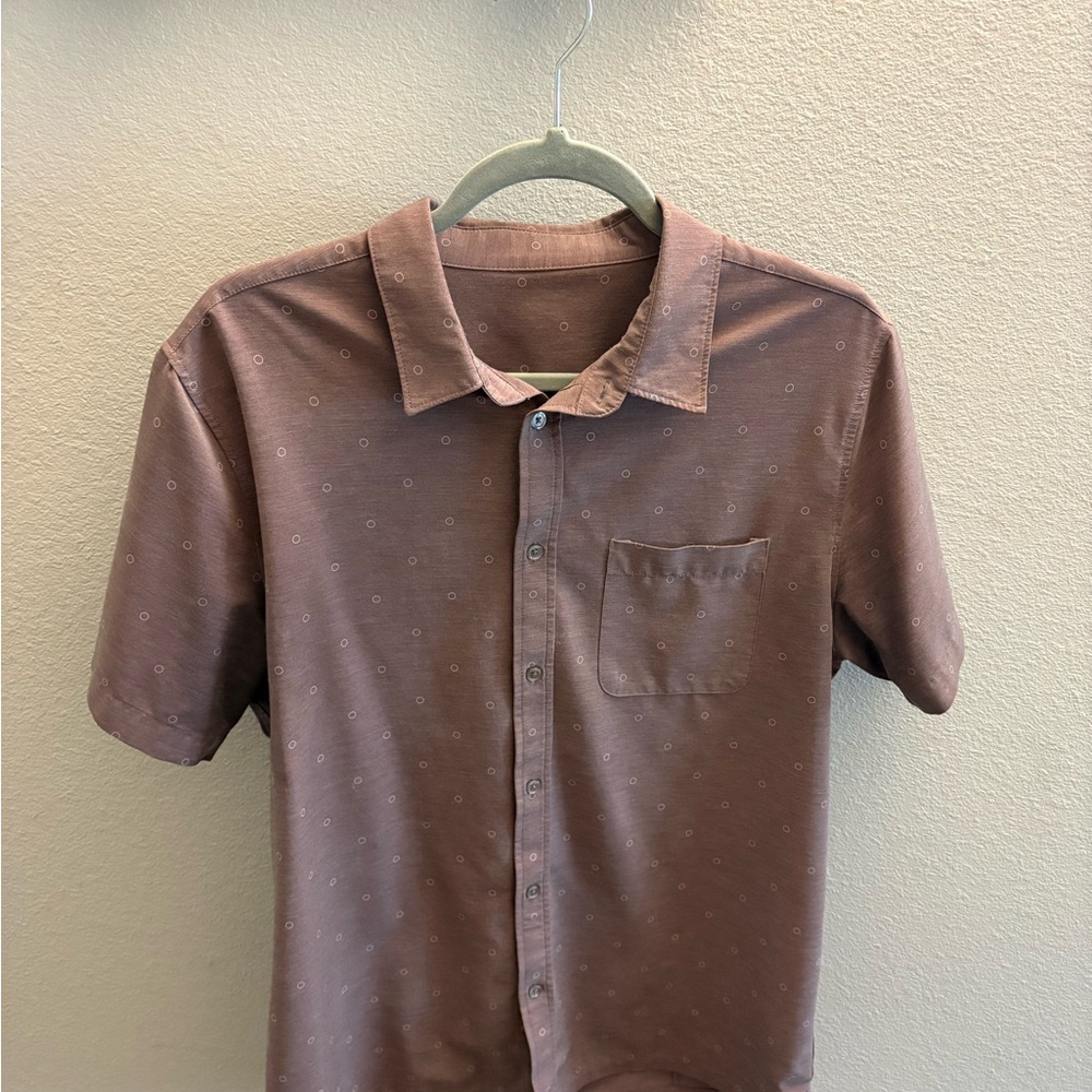 Vuori Men's Casual Button Down Shirt in Brown
